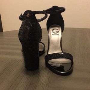 Sequined heeled sandals